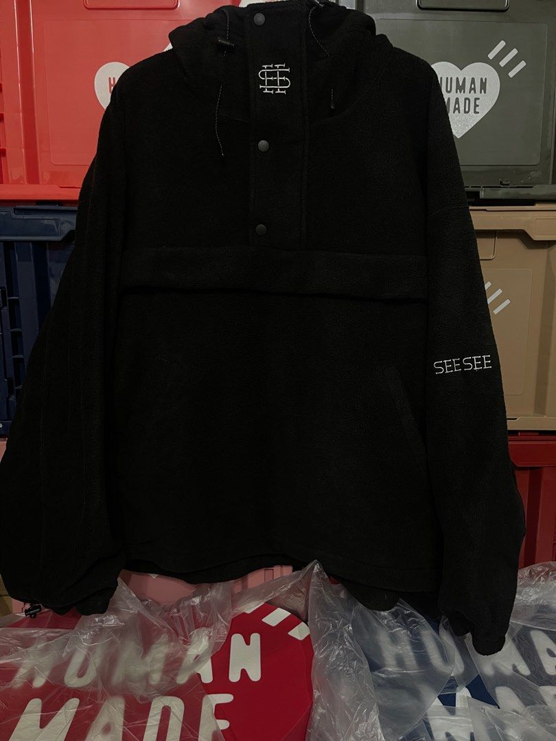 美品 SEE SEE FLEECE HOODIE JACKET See See fleece hoodie jacket, 男裝, 上身及套裝, 衛衣- Carousell