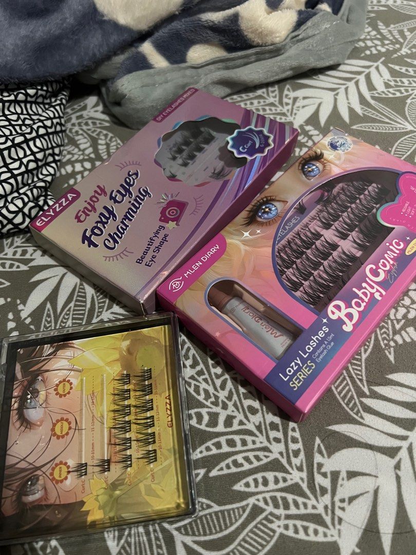 ‼️SET‼️Mlen Diary Elyzza Eyelash Extensions (Category: Makeup) located in Marikina City. Submitted by jorjacat (Listing ID 1381873228, Image 1). Description: 250 for all mlen - used 1 set elyzza foxy - used 3 sets elyzza sunflower- used 1 set no glue and tweezers na.