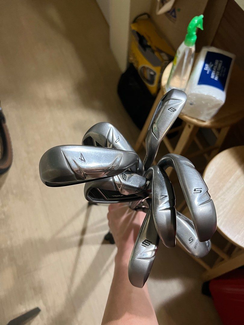 Taylormade Rocketballz (RBZ) Irons set (Beginner-friendly, forgiving) (Category: Golf) located in Taguig. Submitted by monozcart (Listing ID 1381705823, Image 3). Description: - Set includes 4-5-6-7-8-9-PW-SW - Beginner-friendly, forgiving - Bought in Singapore around 2012 - Men’s, Steel shaft - Stored well and used mostly recently - Used mainly in weekly driving range sessions from Q2 2024 to Q1 2025 - Last time used on fairway was for one round