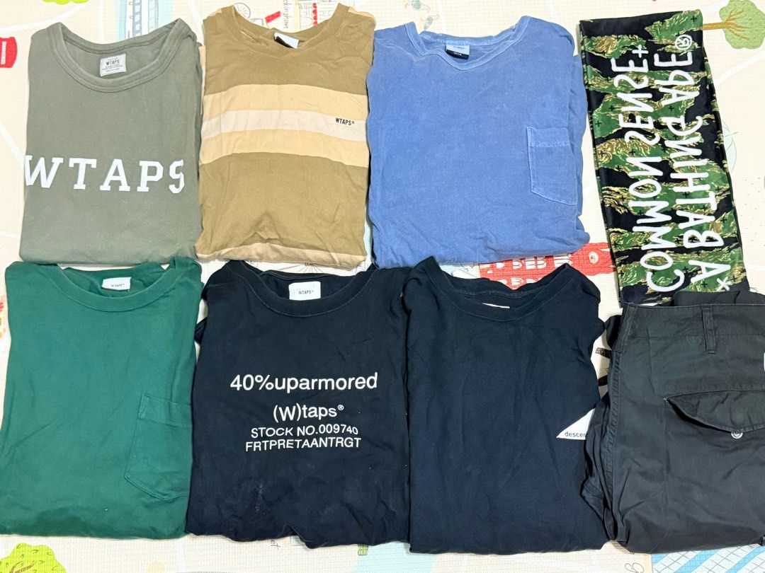 wtaps tee （分類：T-shirt、恤衫、有領衫）位於 Hong Kong。 由 supremeyyy 提交（商品編號 1381850490，圖片 1）。簡介： Wtaps tee 二手 x 6件 $$1000 Wtaps 短褲 04 $$ 300 Cmss x bape 頸巾$$100 全要免運費/只限速遞/不面交 8成左右新(新舊免問） 全部XL/04 。