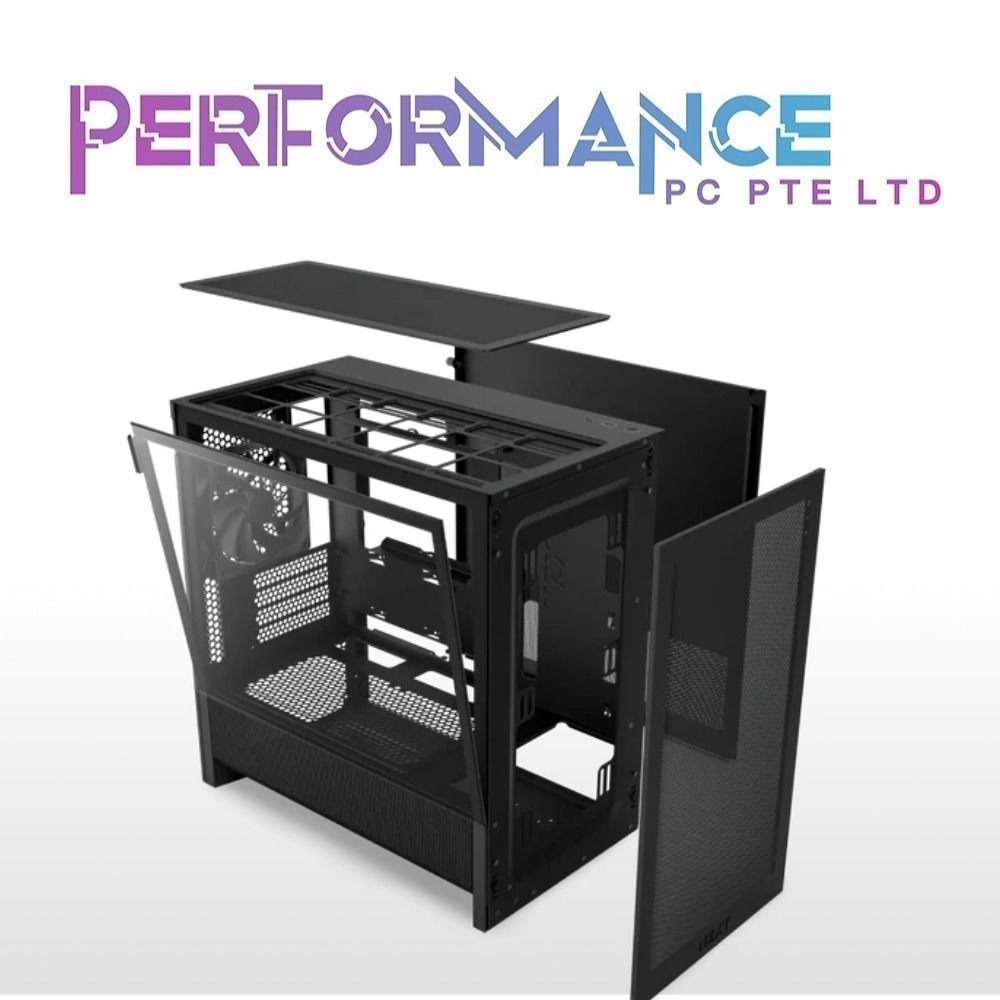(2025) NZXT H3 Flow Micro ATX Airflow Case BLACK/WHITE (2 YEARS WARRANTY BY TECH DYNAMIC PTE LTD)63220257300738112