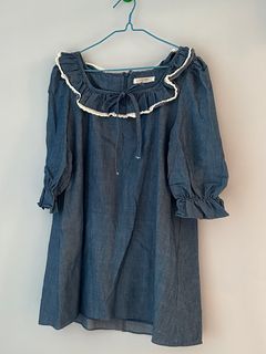 韓國製藍色牛仔裙64228595364483110