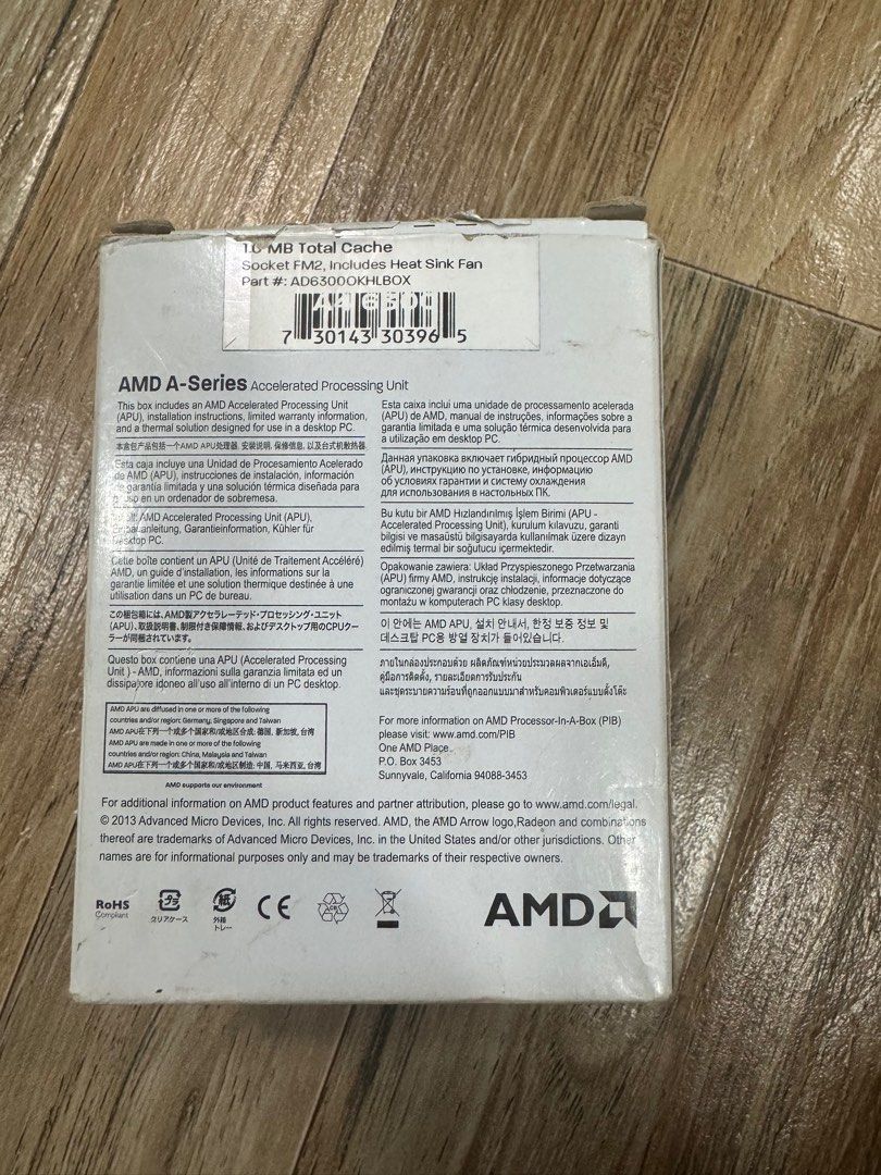 AMD A4 6300 (Category: Computer Parts) located in Marikina City. Submitted by jmgtz (Listing ID 1382089433, Image 3). Description: For sale amd a4 6300 Used for only 2-4days with box and cpu fan complete Reason for selling Switch to intel #PC #MINI PC # Computer.