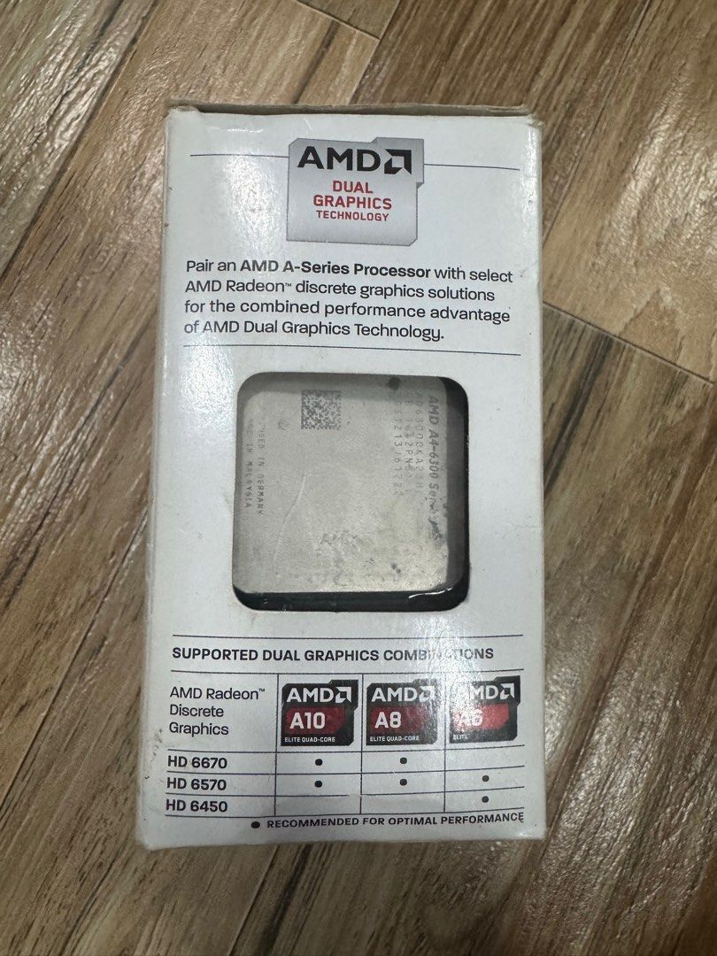 AMD A4 6300 (Category: Computer Parts) located in Marikina City. Submitted by jmgtz (Listing ID 1382089433, Image 2). Description: For sale amd a4 6300 Used for only 2-4days with box and cpu fan complete Reason for selling Switch to intel #PC #MINI PC # Computer.