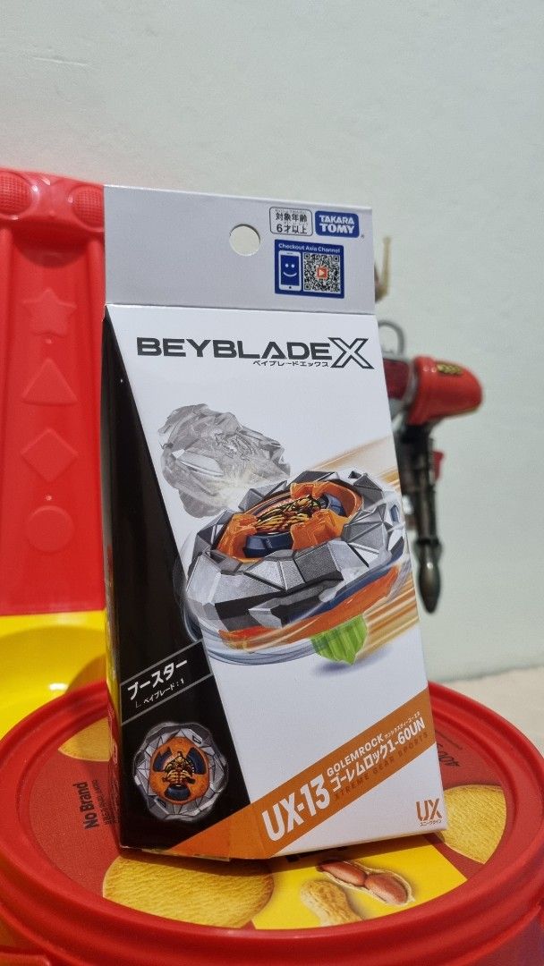Beyblade X UX-13 Golem Rock Ban Kee (Category: Action & Battle Toys) located in Las Pinas. Submitted by arkinan (Listing ID 1382095686, Image 2). Description: Beyblade X UX-13 Golem Rock Brand New Sealed Unused Code With Ban Kee sticker Las Pinas City Can be shipped anywhere at buyers cost.