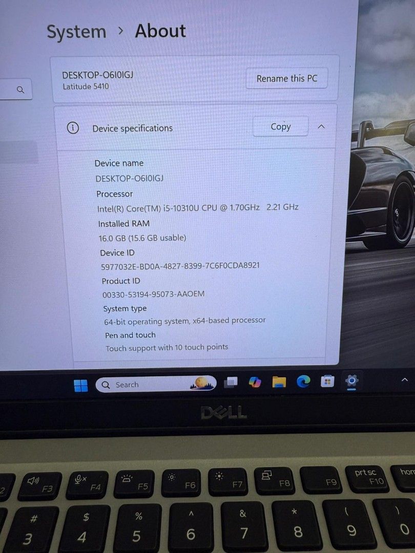 Dell Laptop Core i5-10th gen touchscreen 16gb ram 512gb NVMe ssd Super fast like new laptop63222784334467113