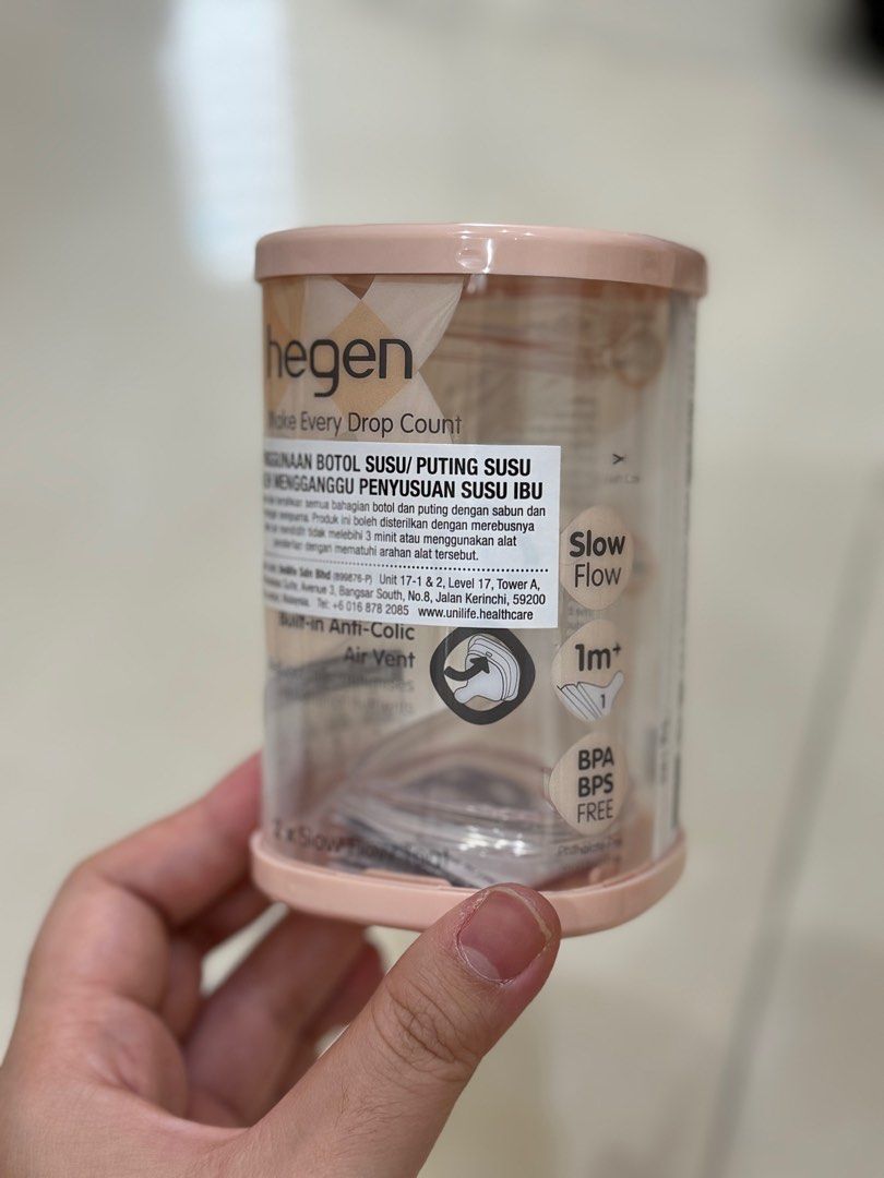 Hegen 1m+ Slow Flow Teat (Category: Breastfeeding & Bottle Feeding) located in Kuala Lumpur. Submitted by tingting9570263 (Listing ID 1381966149, Image 1). Description: .