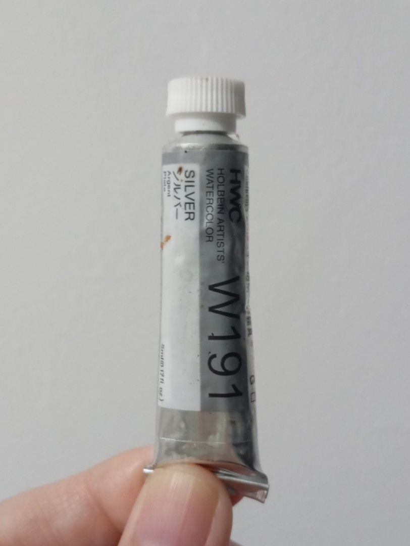 Holbein Watercolour W191 I 5ml (Silver) (Category: Craft Supplies & Tools) located in Taguig. Submitted by fr_lll (Listing ID 1382056434, Image 1). Description: HOLBEIN WATERCOLOR PAINT HWC Watercolour Paint Brand: Holbein Color: W191 I Silver Size: 5ml tube Description: Purchased late last year. Used sparingly to swatch and compare quality vs another brand. Condition: As seen in photos Packaging: None, Will use bubble wrap & paper bag when sendi