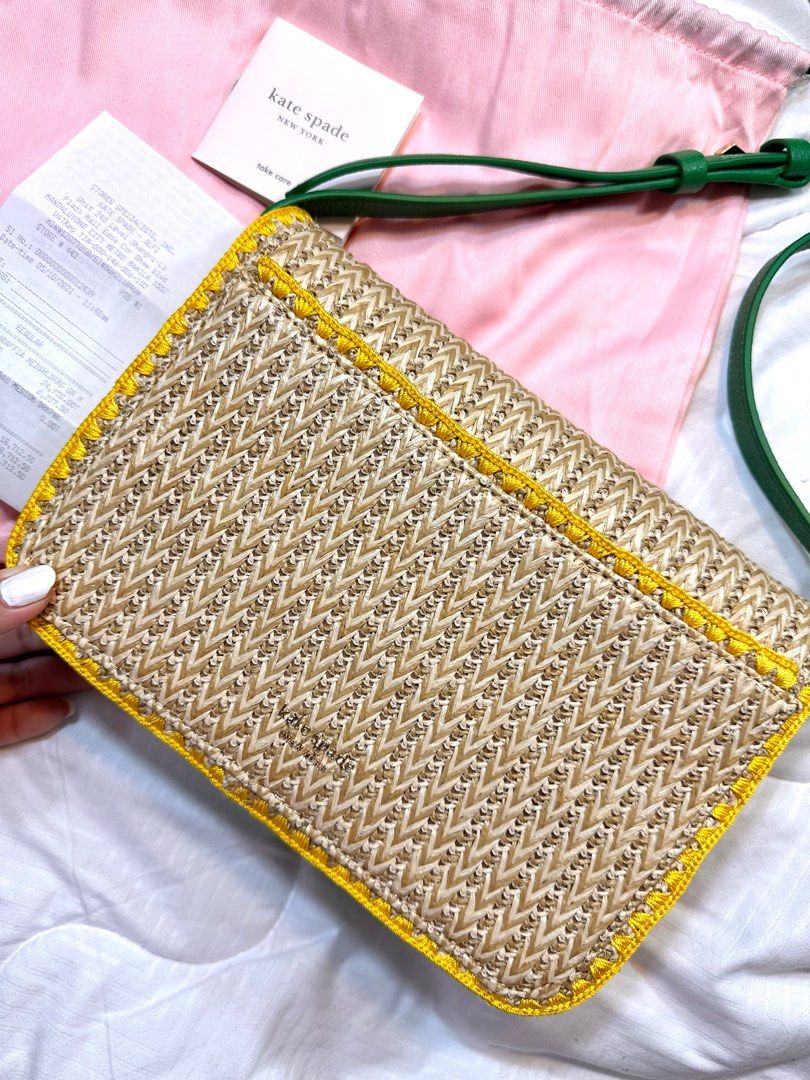 Kate Spade Nicola Raffia bag (Category: Luxury Bags & Wallets) located in Manila. Submitted by prelovedsoso (Listing ID 1382052114, Image 3). Description: Kate Spade - Nicola Raffia bag (summer collection) ☘️☀️ Bnew, in excellent/mint condition Negotiable price, just send offers - Originally P24,950, I purchased for exactly P18,712 as seen on reciept ~ with tax & disc of 25% - Comes with ALL inclusions as seen in photos + reciept & silica gel pac