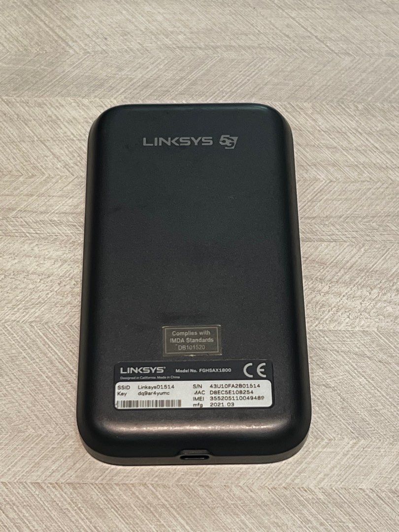 Linksys 5G Mobile Router - FGHSAX180063218248684034111