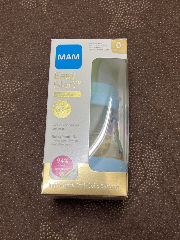 MAM PPSU 160ml blue (Category: Breastfeeding & Bottle Feeding) located in Kuala Lumpur. Submitted by fawaasni (Listing ID 1381896060, Image 1). Description: New with packaging.