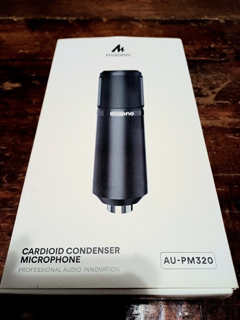 Maono Cardoid Condenser Microphone AU PM 320 (Category: Microphones) located in Pasig City. Submitted by canadawet (Listing ID 1382014038, Image 2). Description: Maono Cardoid Condenser Microphone AU PM320 An affordable mic and high quality that can compete with bigger brands. Well built, no latency, balanced output. Brand new, only used for testing. Comes with: - Box and manuals - XLR Cable - Pouch - Foam cover MAGBASA: For sale only. Trade offe