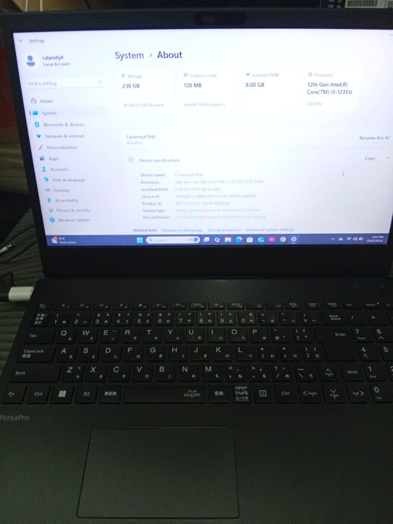NEC VersaPro pc VKT 44FB6J3JL laptop. 15,6  windows 11 pro63221270381698112