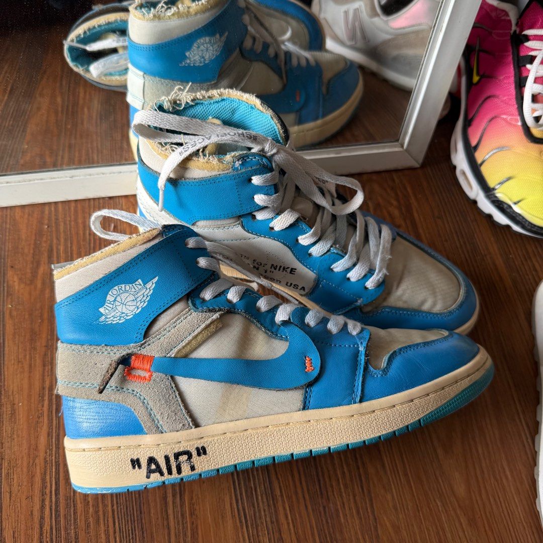Nike air jordan retro x off white UNC spesial edition collabs rare  limited murah meriah not aj1 hi shattered backboard bred black red chicago  union