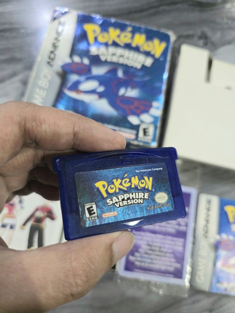Pokemon Sapphire (Complete) Authentic for GBA Gameboy Advance (Category: Nintendo) located in Mandaluyong City. Submitted by chan.ningtatum (Listing ID 1381905013, Image 3). Description: For Sale! Pokemon Sapphire Complete Includes: Original Game Cartridge, Manuals, Box. Free na po ung Repro Box Good Working Condition. All contents are Authentic / Original. Rare Game for collectors Checkouts via Shope e and Laz ada Available Shipping: Lalamove, G