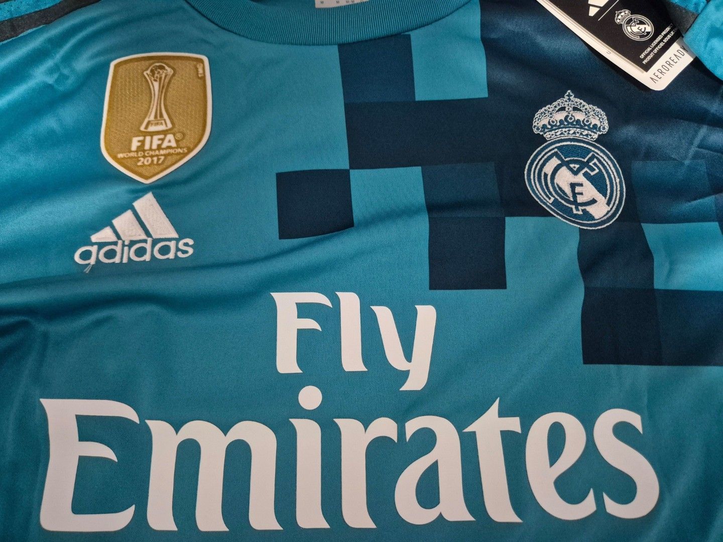 retro real madrid jersey (Category: Activewear) located in Singapore. Submitted by lianghao1013814 (Listing ID 1382016820, Image 3). Description: -2017 retro real madrid away kit -bale number 11 -never worn before -comes with tag AND bag -extra fee if i have to travel to your location -price negotiable (no lowballers).