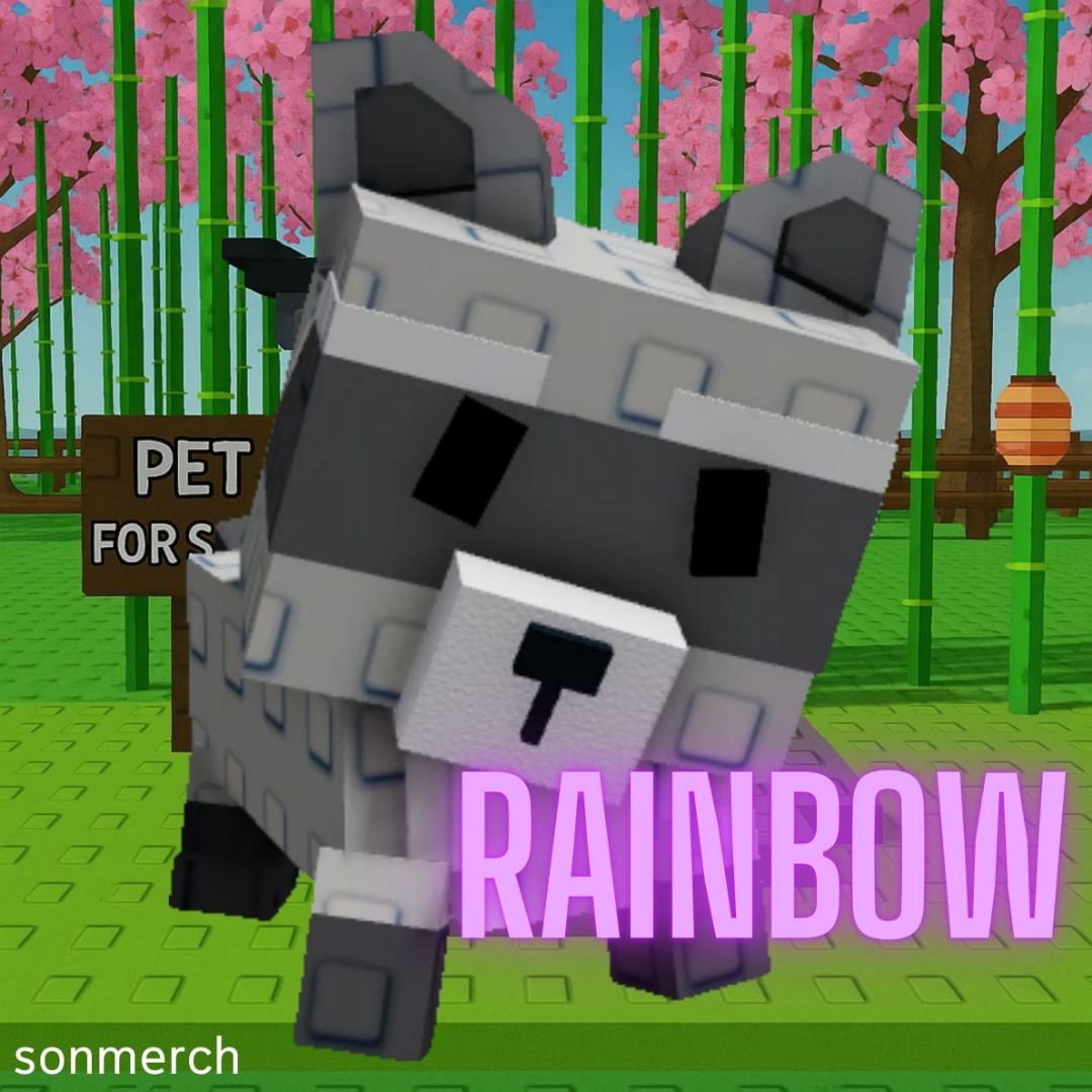 Roblox Grow a Garden GAG Rainbow Raccoon Rac RC, Video Gaming, Gaming ...
