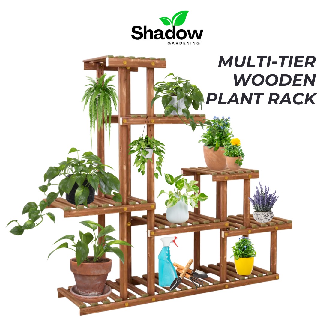 SG_SHADOW | Wooden Plant Rack Plants Stand Multi-Tier Plants Shelf ...