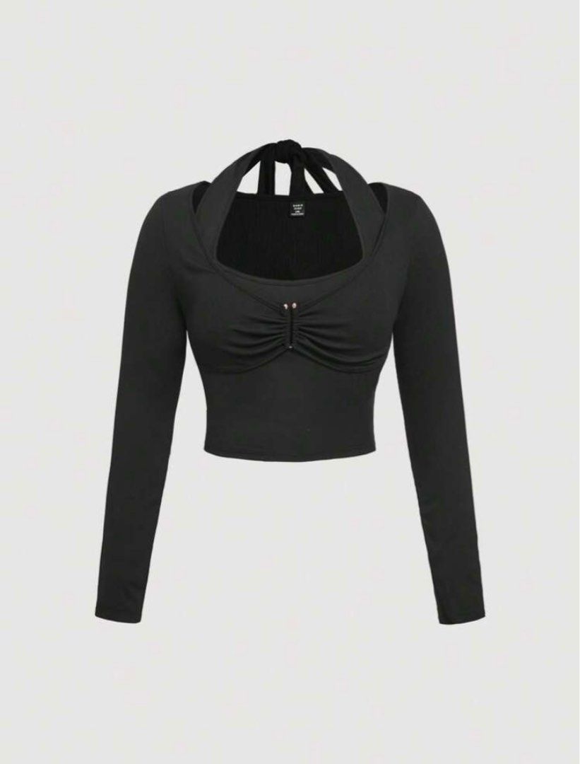 SHEIN CURVE LONG SLEEVE BLACK TOP PLUS SIZE (Category: Longsleeves) located in Lingayen. Submitted by imbeedc (Listing ID 1381924378, Image 1). Description: - never been worn - size: 3XL mode of delivery: J&T Express.