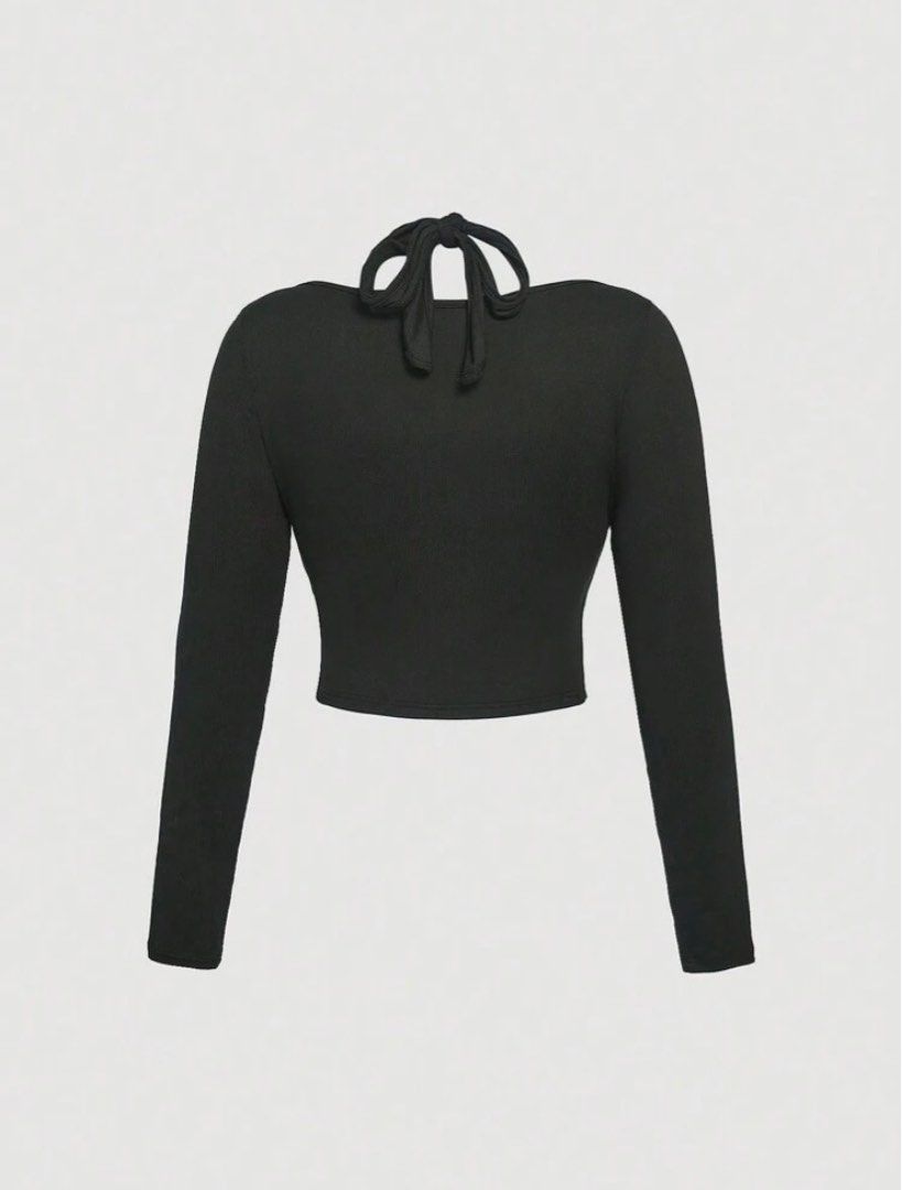 SHEIN CURVE LONG SLEEVE BLACK TOP PLUS SIZE (Category: Longsleeves) located in Lingayen. Submitted by imbeedc (Listing ID 1381924378, Image 2). Description: - never been worn - size: 3XL mode of delivery: J&T Express.