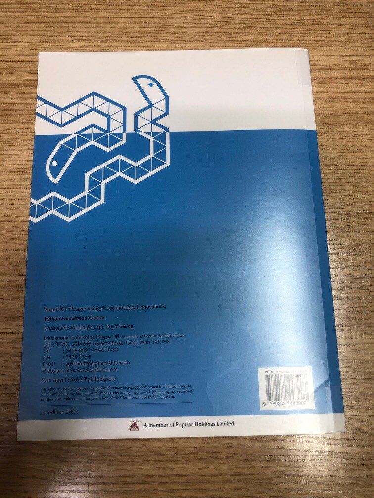Smart ICT Python Foundation Course （分類：教科書）位於 Hong Kong。 由 epyk0208 提交（商品編號 1382072788，圖片 2）。簡介： 有部份highlight 屯馬綫沿線／旺角區交收 。