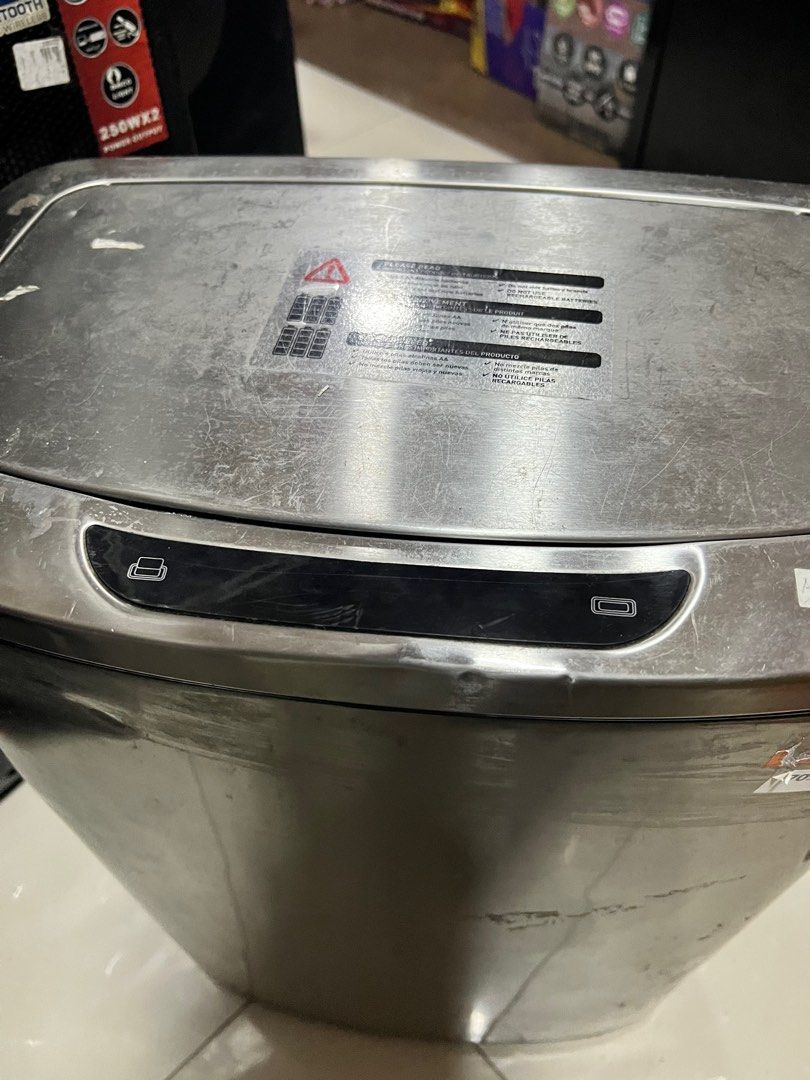 Stainless Trashcan with Sensor As Is (Category: Storage Boxes & Baskets) located in Pasay City. Submitted by meostore (Listing ID 1381940100, Image 2). Description: .