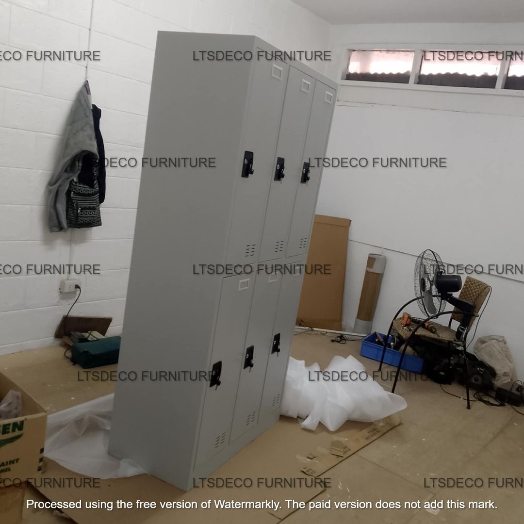 STEEL LOCKER 6 DOORS OFFICE PARTITION FURNITURES, Furniture & Home ...
