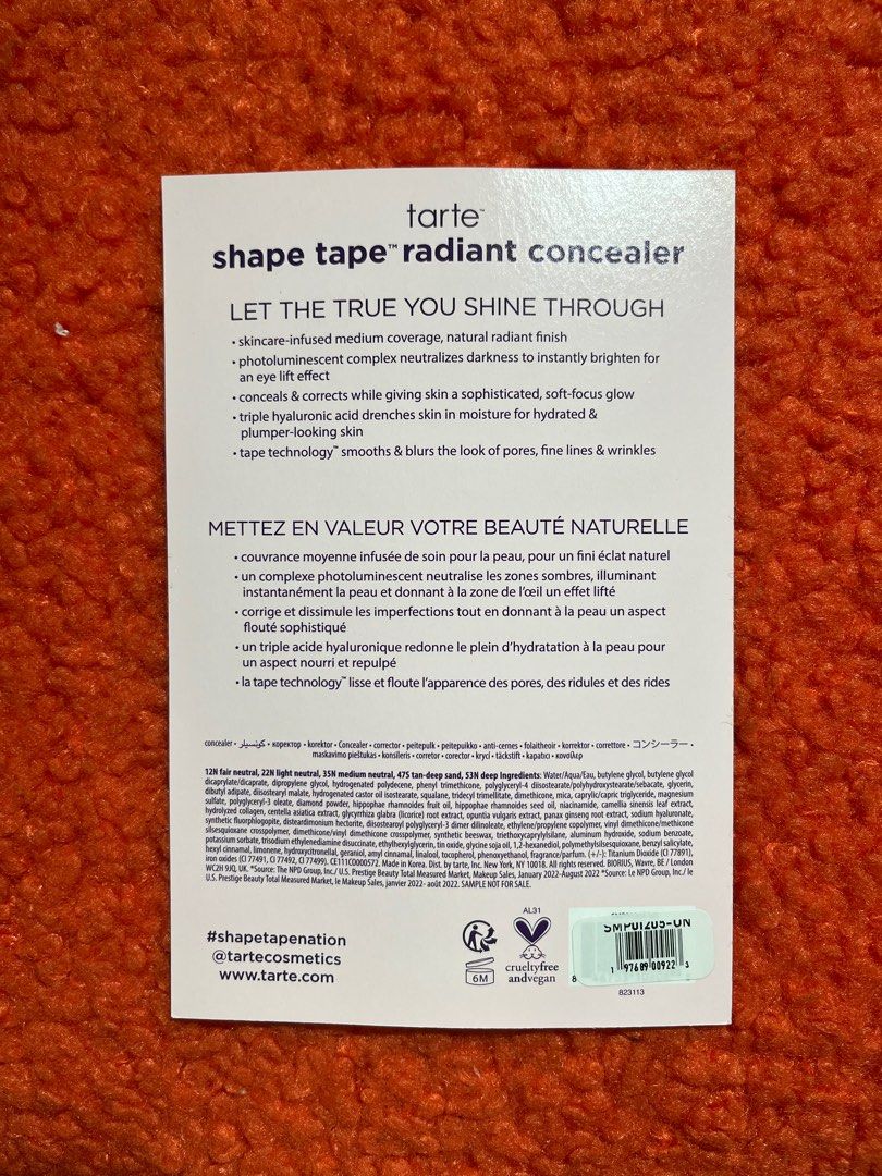 Tarter high performance concealer tester (Category: Makeup) located in Pasig City. Submitted by closetcleanoutmnl (Listing ID 1381989802, Image 2). Description: 💯 authentic Tarte high performance naturals concealer .