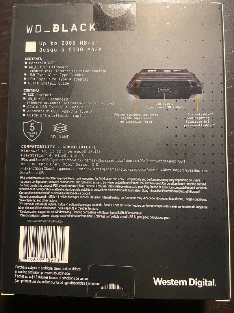 WD BLACK P40 1TB SSD BNIP63220747630595111