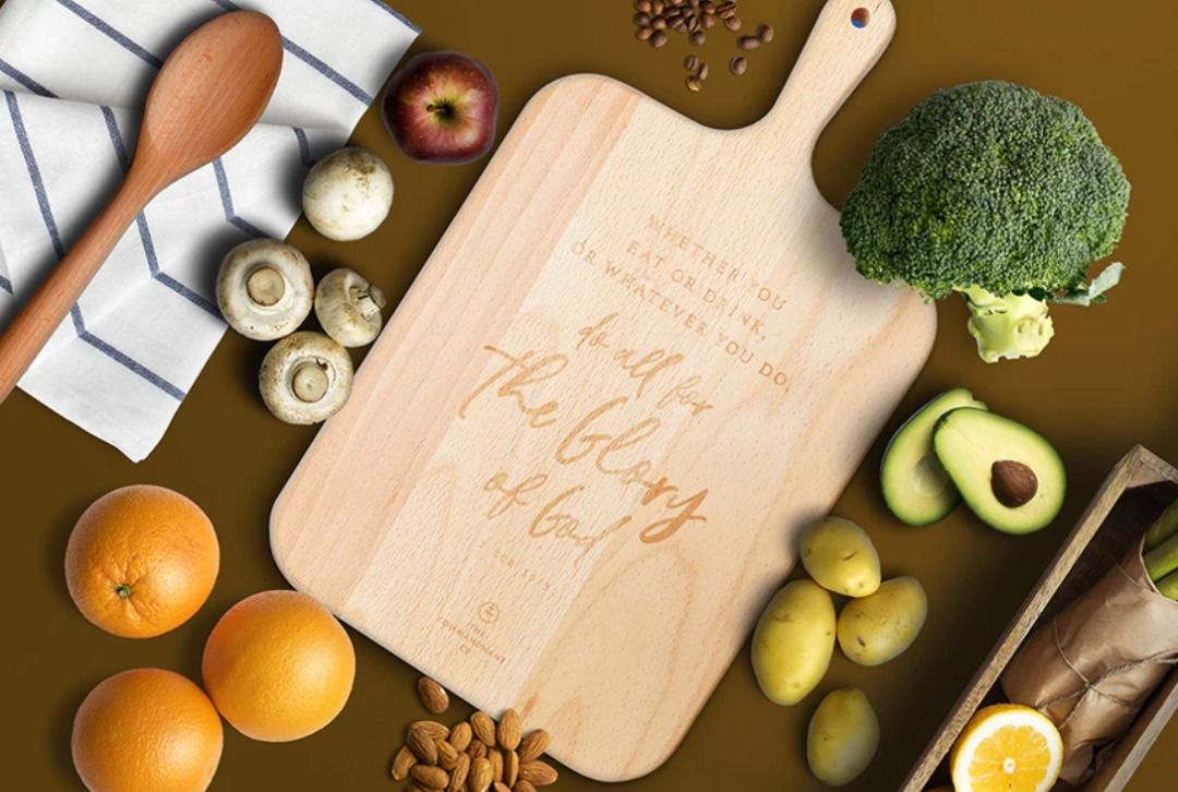 Wooden Cutting Board with Inspirational Quote