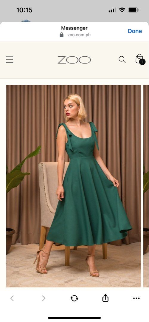 Zoo Label Emerald Green Dress (Category: Dresses) located in Quezon City. Submitted by 2rdpag (Listing ID 1382013170, Image 2). Description: Used once sa wedding as guest Orig price. 2695php Medium sized Bust 34-35 Waist 28-29 Hip 36-37.