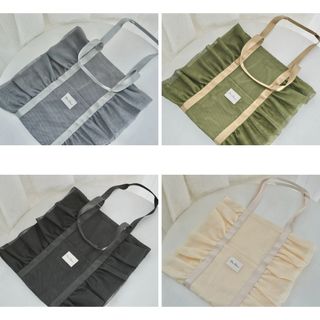 4色🔥日系透明網紗荷葉花邊單肩手袋 番學袋 Tote Bag64194758991747110