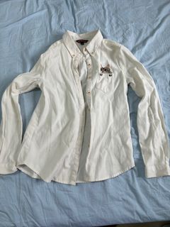 米白色貓圖案恤衫64237342953601110