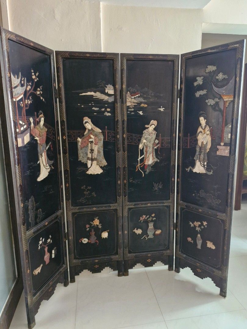 Antique Chinese Folding Screen