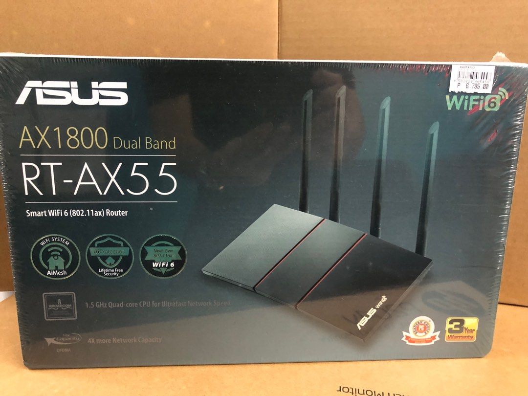 Asus RT-AX1800 Router (Category: Networking) located in Quezon City. Submitted by wesley.fenix (Listing ID 1382142786, Image 1). Description: Brand New & Sealed.