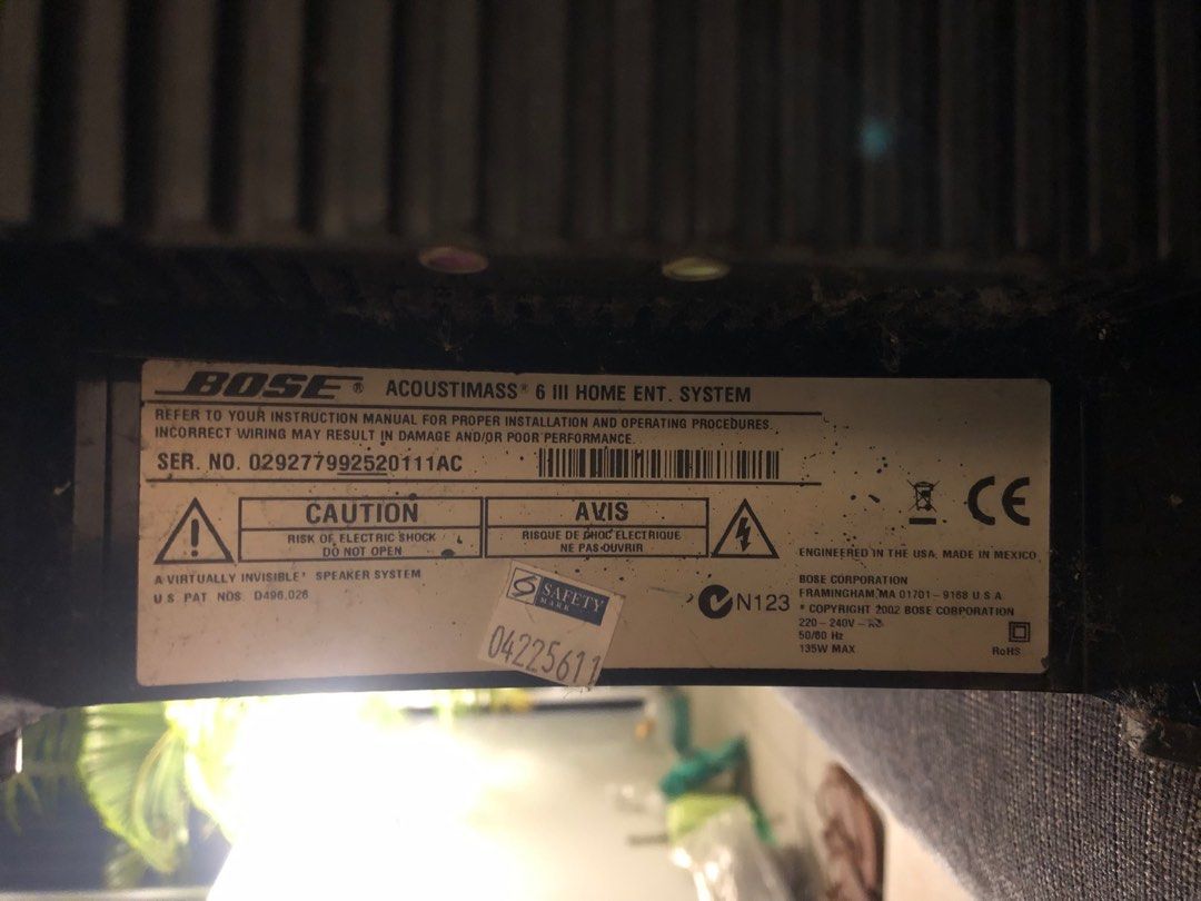 Bose Speaker System Acoustimass 6 III63222774545667111
