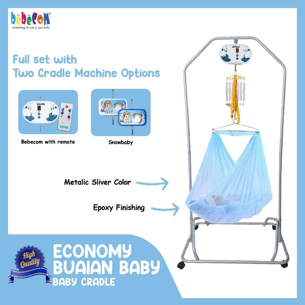 Buaian (Category: Cots & Cribs) located in Senawang. Submitted by nurulharzra (Listing ID 1382246857, Image 1). Description: Buaian baby complete set, siap mesin brand mafabebe. Mesin buai sekali kotak and spring. Hanger buaian ada 2, kain buai ada 3 helai. Kain masih baru. Cangkuk semua ada.