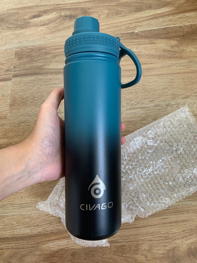 CIVAGO（22oz）Wide Mouth with Sport Lid Vacuum Insulated Tumbler Hot And Cold Sports Drinking Water Bottle (Category: Water Bottles & Tumblers) located in Luna. Submitted by bea100 (Listing ID 1380519046, Image 2). Description: color: indigo black rfs: nadoble yung order.