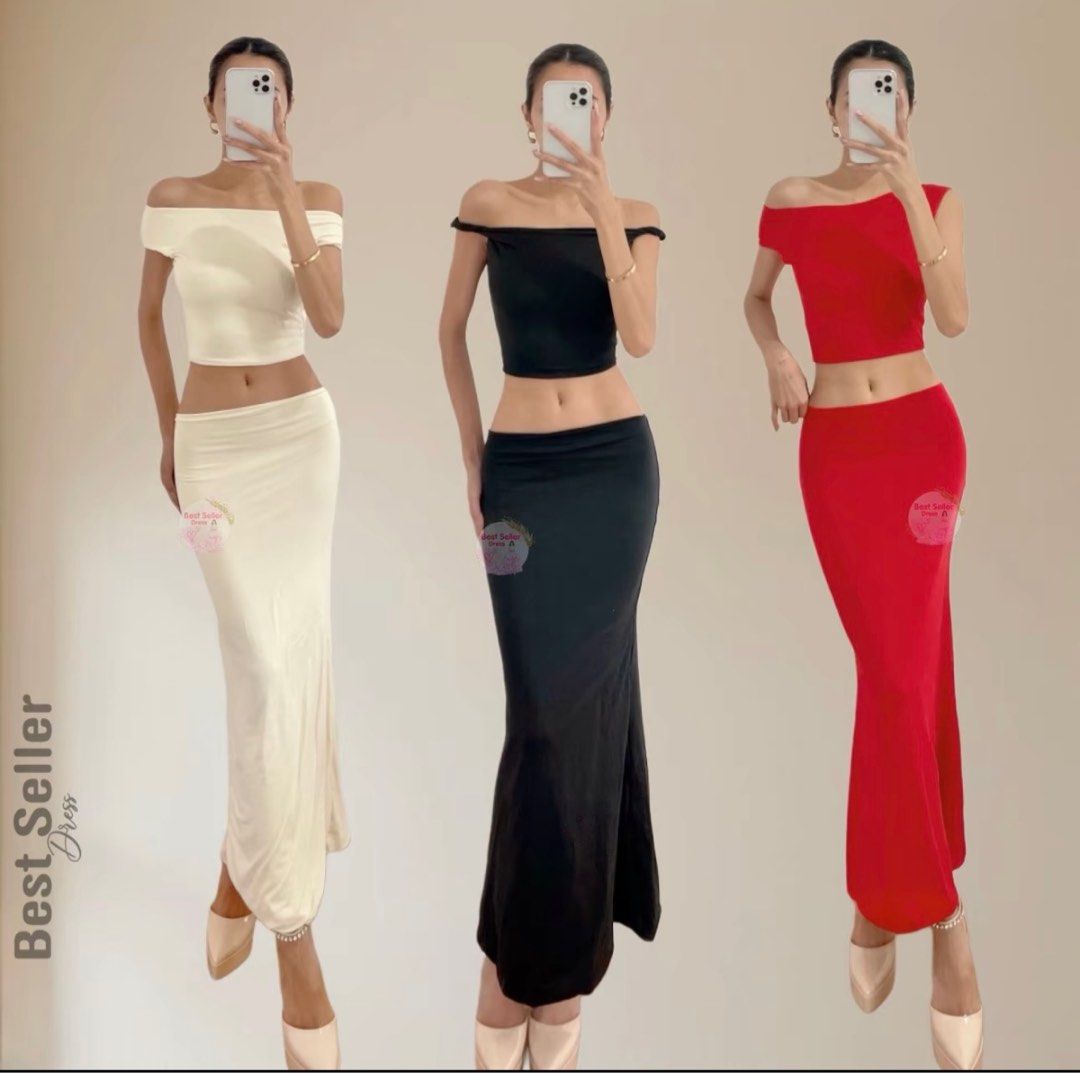 coordinates long skirt (beige/brown) (Category: Sets or Coordinates) located in Manila. Submitted by jenniii.gchico (Listing ID 1382271440, Image 1). Description: Can fit to small -medium size used it thrice but good as new no flaws .