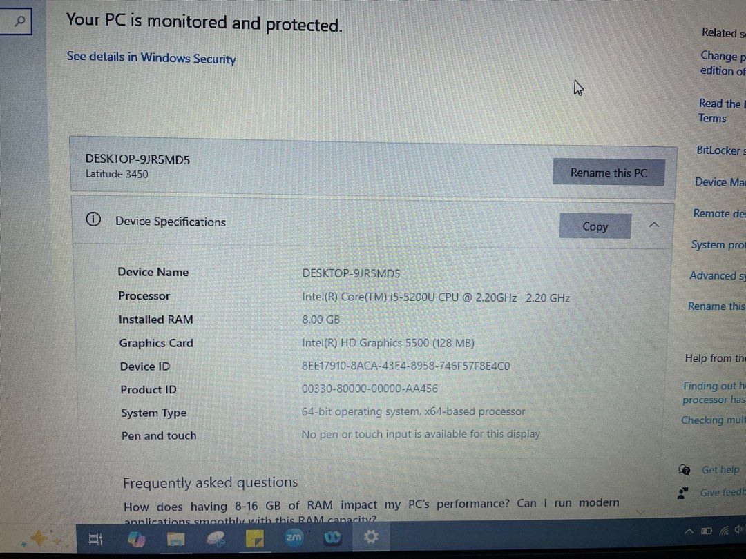 Dell laptop i5 8gb RAM 512gb HDD63165663677571111