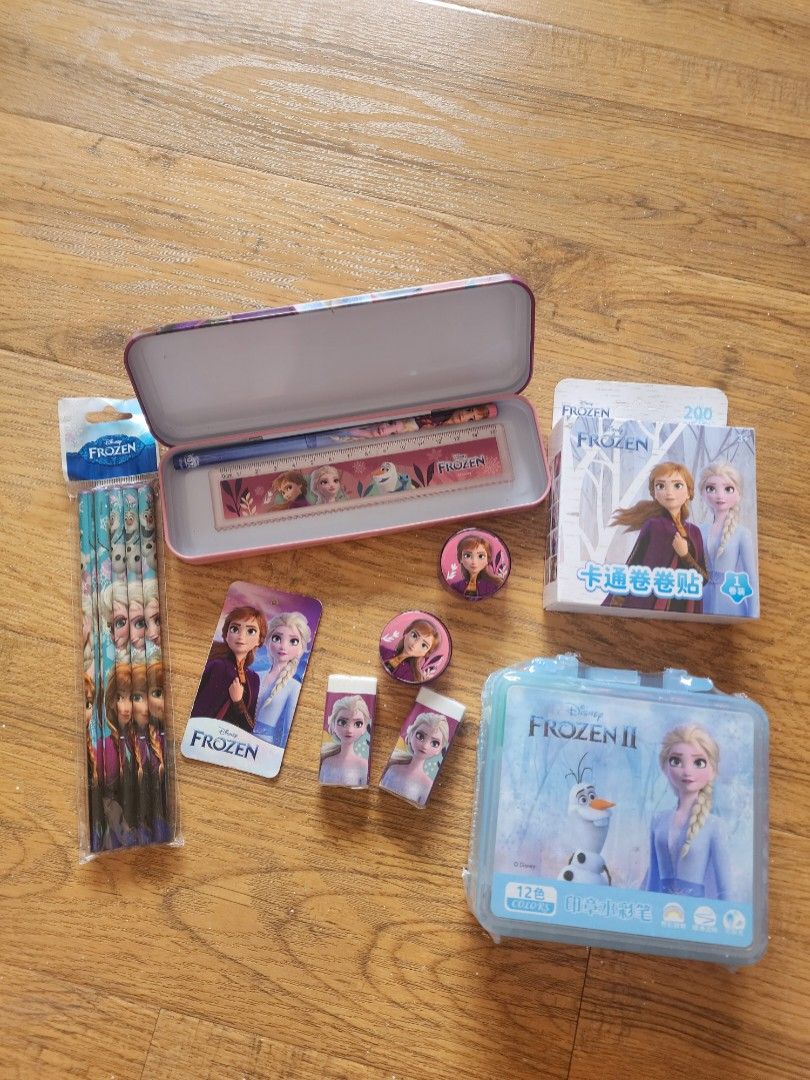 Disney Frozen stationeries set (Category: Babies & Kids Fashion) located in Kuala Lumpur. Submitted by babyocto1122 (Listing ID 1382108613, Image 1). Description: all for rm20 only.