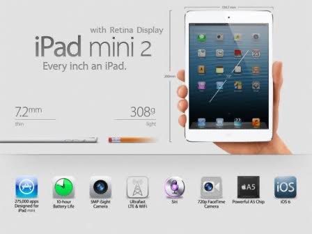 Rush Ipad mini 2 64gb silver (Category: iPad) located in Manila. Submitted by janinehadi35998 (Listing ID 1382176762, Image 3). Description: Rush sale po! Kuhain nyo na 2,500 nalang 200 x 134.7 x 7.5 mm (7.87 x 5.30 x 0.30 in) Weight 331 g (Wi-Fi) / 341 g (3G/LTE) (11.68 oz) Size 7.9 inches, 193.3 cm2 (~71.7% screen-to-body ratio) Resolution 1536 x 2048 pixels, 4:3 ratio (~324 ppi density) Protection Oleophobic coating PLATFORM OS iOS 7, upgradab