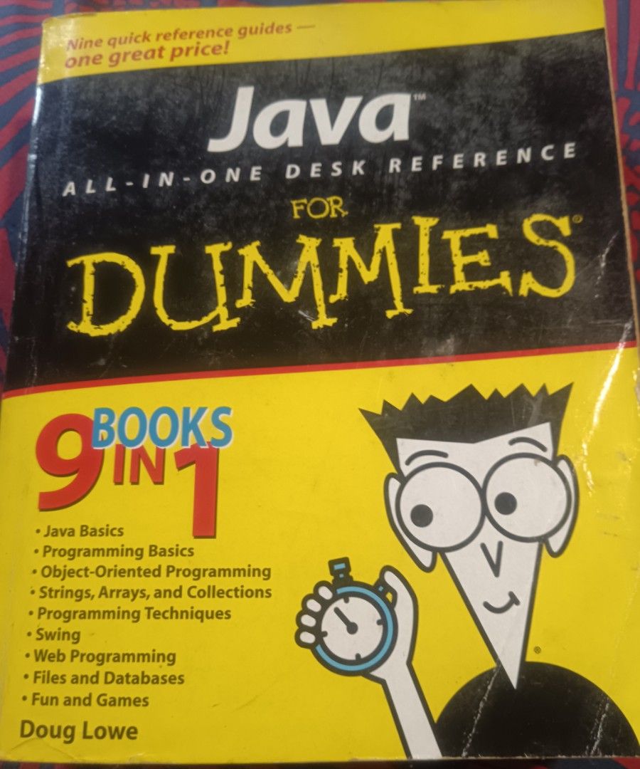 JAVA For Dummies by Doug Lowe (Category: Textbooks) located in Kuala Lumpur. Submitted by harmonybooks975 (Listing ID 1382130065, Image 1). Description: Java basic, programming basic, object-oriented programming etc..