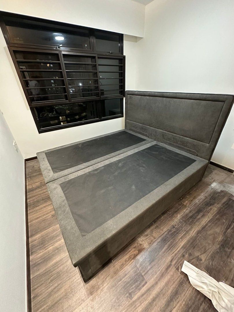 King Size Storage Bed Frame - Grey65074420596738112