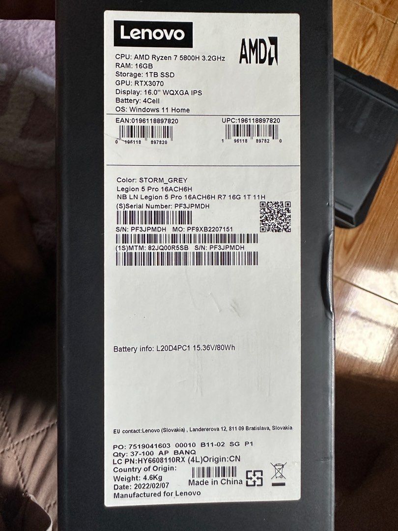 Lenovo Legion 5 Pro 16" Gaming Laptop63165663444739114