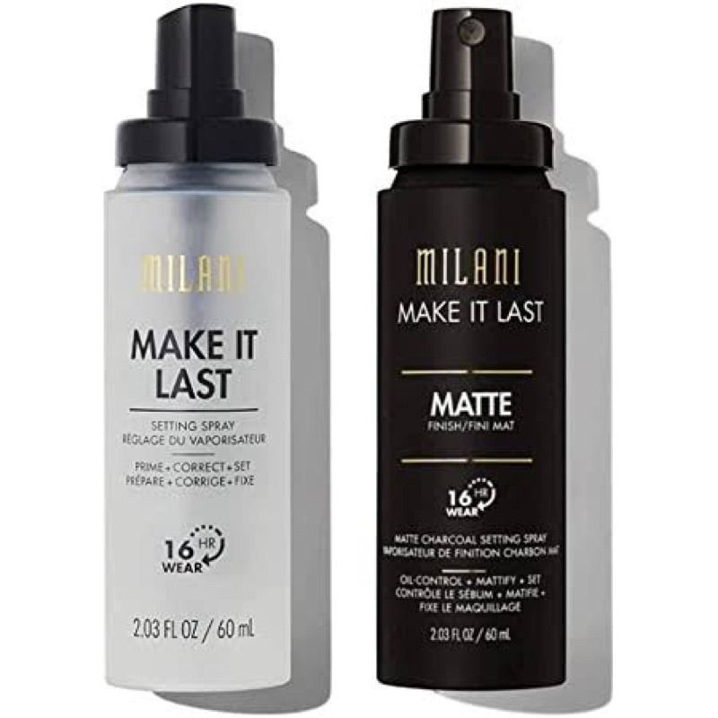 MILANI MAKE IT LAST SETTING SPRAY (Category: Makeup) located in Manila. Submitted by juanashopbies_ph (Listing ID 1382274467, Image 1). Description: MILANI MAKE IT LAST SETTING SPRAY (ORIGINAL and MATTE) - 60ml 799 Spray, then slay! This long-wearing primer and setting spray from our Make it Last line will lock in your makeup to make touch-ups a thing of the past. Simply spray to freshly applied makeup to make it last all day ... and all night, t