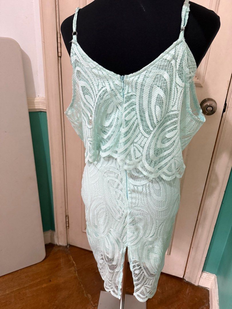Mint Green Dress (Category: Dresses) located in Quezon City. Submitted by MJ_declutters (Listing ID 1382155253, Image 2). Description: Used once for a wedding size: small location: The Rock, Holy Spirit Drive, QC.