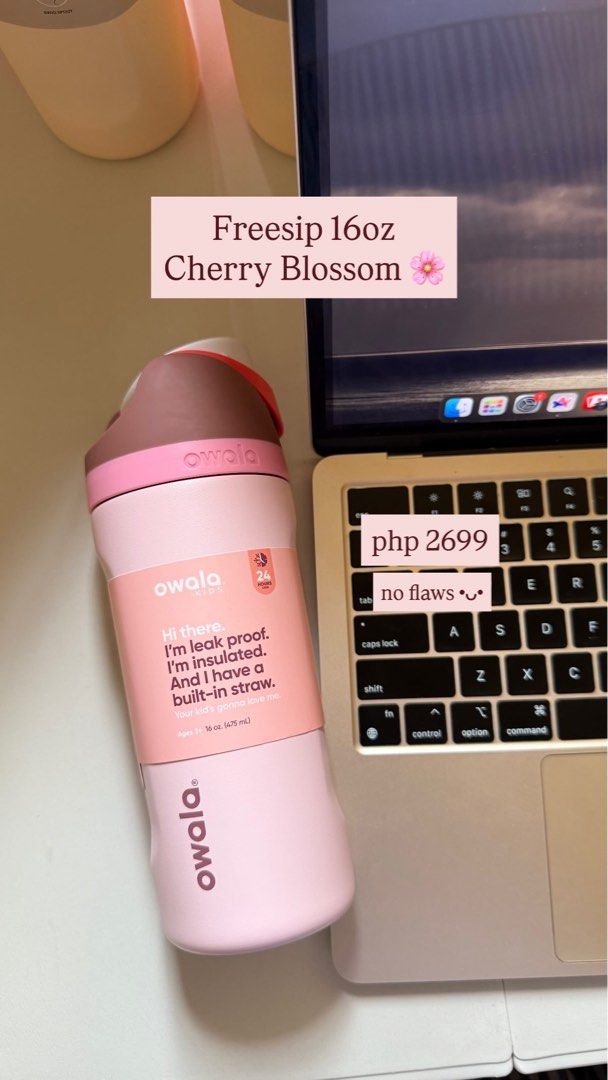 Owala Freesip Cherry Blossom 16oz (Category: Water Bottles & Tumblers) located in Paranaque City. Submitted by hakawluvr (Listing ID 1382212745, Image 1). Description: Brand new & unused •ᴗ• No flaws or dents we are @thetriplefourstore on Instagram! .