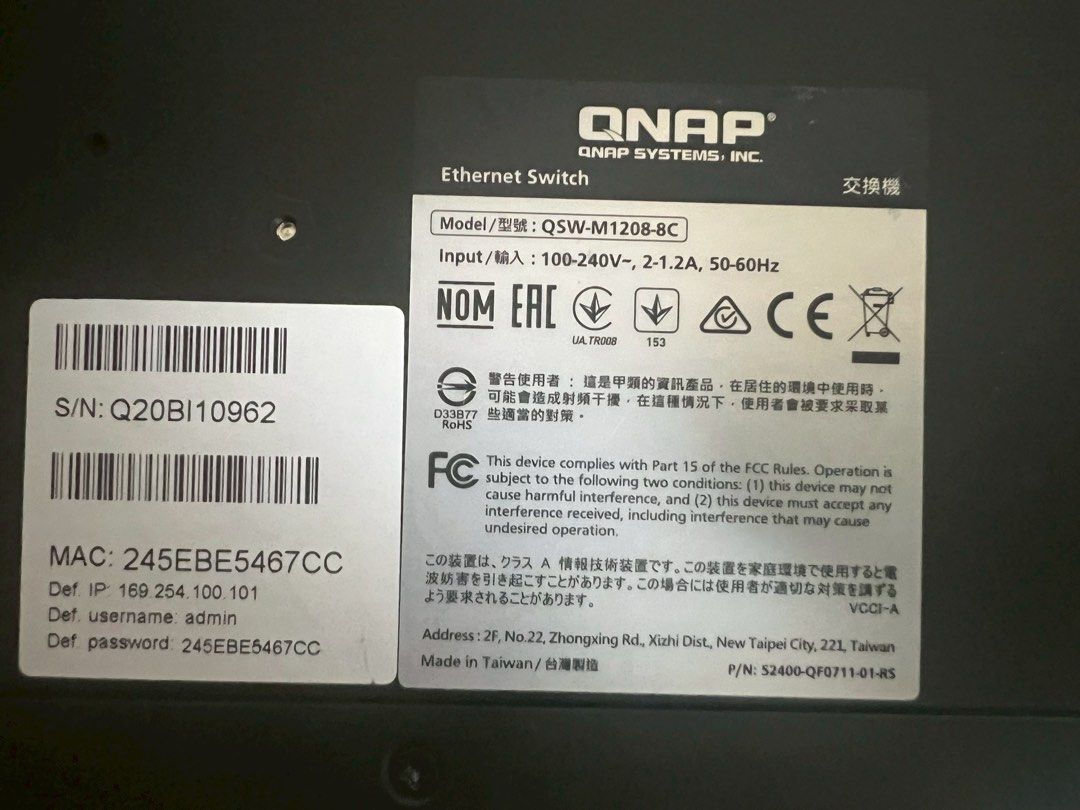 由 dudu_home (刊登 ID 1382110076，圖片 3) 提交，位於 台中市 (Taichung) 的 QNAP 威聯通QSW-M1208-8C 10GbE交換器 (類別：Wifi及上網相關產品)，說明：QNAP 威聯通QSW-M1208-8C 10GbE交換器 正常使用，狀態極新 原價近3萬，便宜賣。