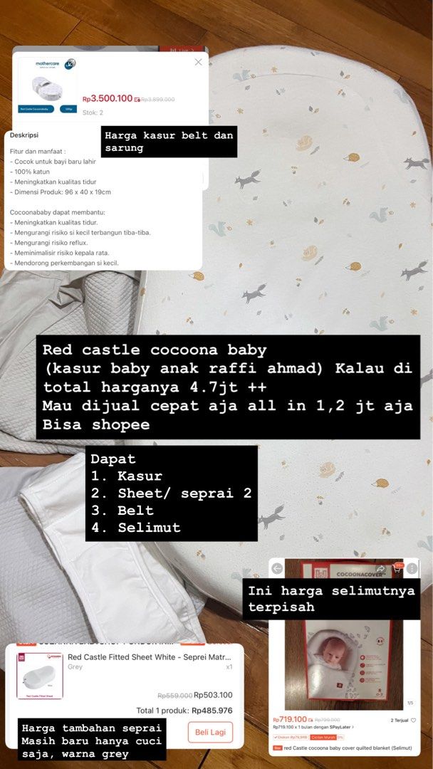 Red Castle Cocoona Baby Matras Tidur Artis bayi (Kategori: Baju Bayi) berada di Bogor. Dikirim oleh preloved_nuunuu (ID iklan 1382264970, Gambar 2). Deskripsi: Good Conditions .